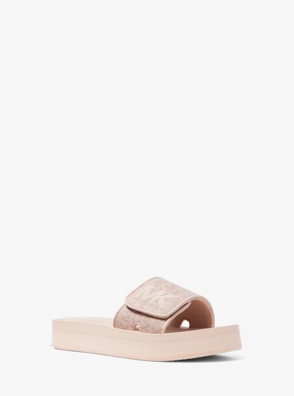 Damske Slapky Michael Kors Logo Jacquard Platform Ruzove - Topanky Michael Kors Obchod | HYCPE-1829